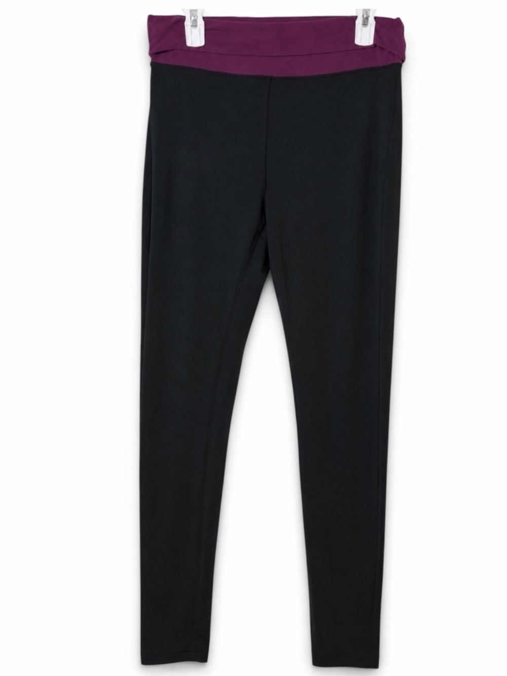 Victoria’s Secret Black Leggings with Purple Waistband Size Medium Long